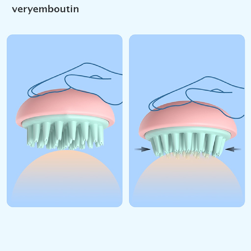 Lược Chải Tóc Massage Da Đầu Bằng Silicone Dùng Được Cả Dạng Ướt &amp; Khô