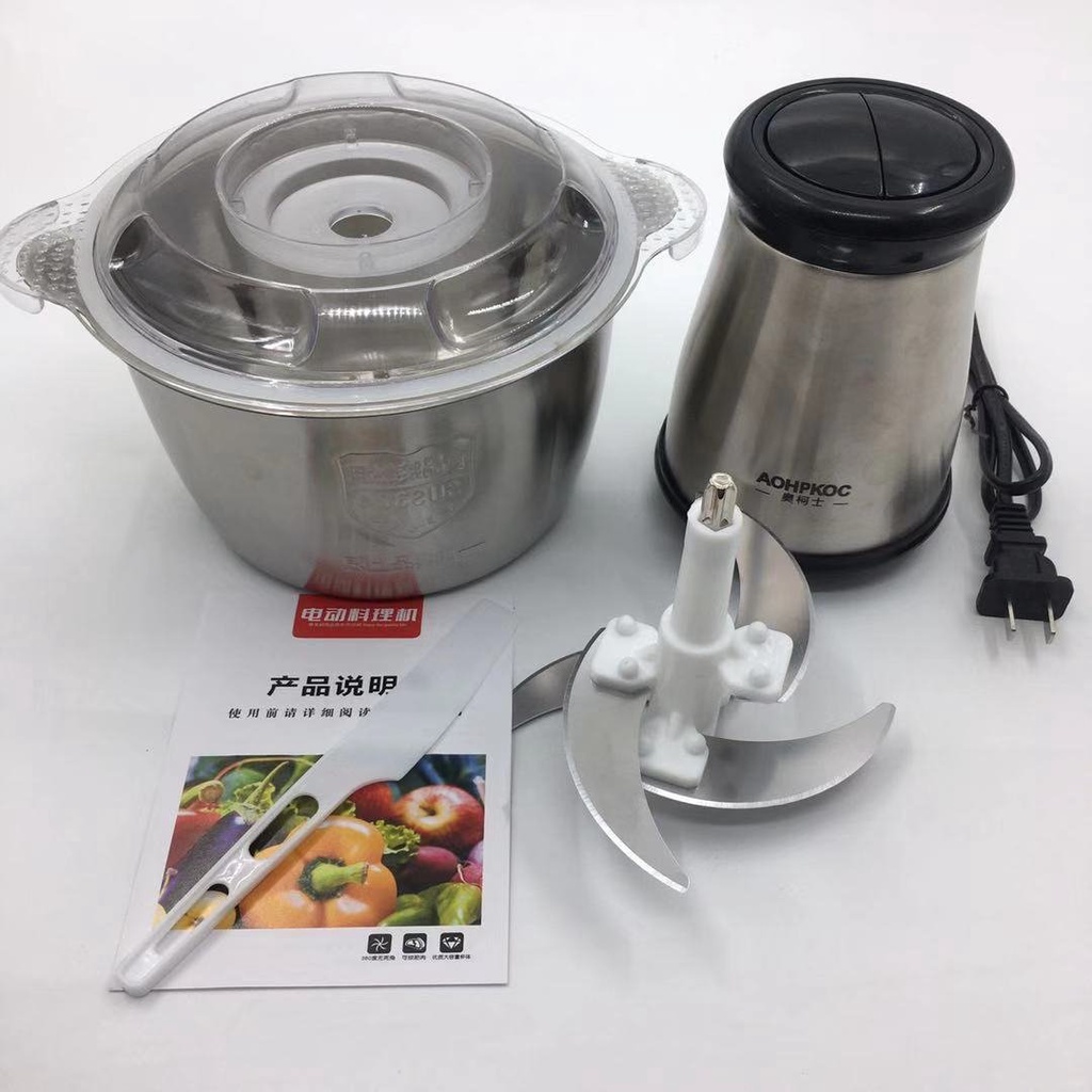 Máy Xay Thịt FOOD PROCESSOR HDA Cối Inox Đa Năng Dao 4 Lưỡi - Dung Tích 2 lít - DAKI SHOP