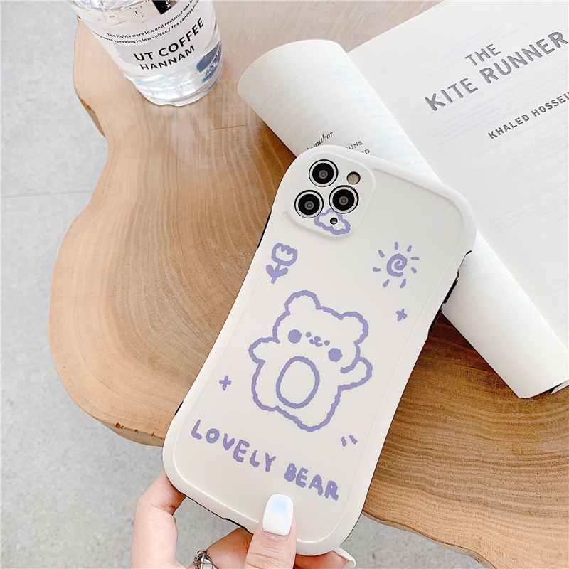 Ốp lưng iphone cong Lovely Bear 5/5s/6/6plus/6s/6splus/7/7plus/8/8plus/x/xr/xs/11/12/pro/max/plus/promax - Awifi T3-5 | BigBuy360 - bigbuy360.vn