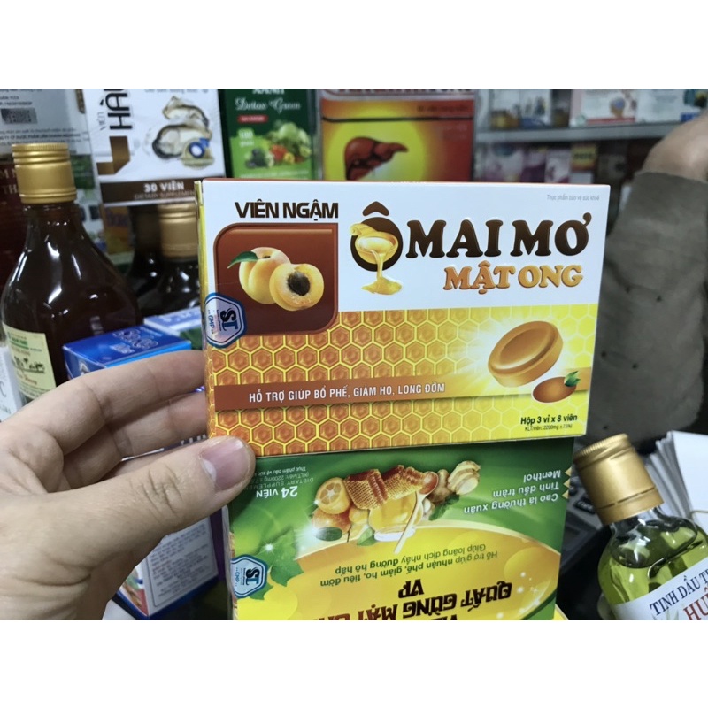 Viên ngậm họng Ô mai mơ mật ong hộp 24 viên