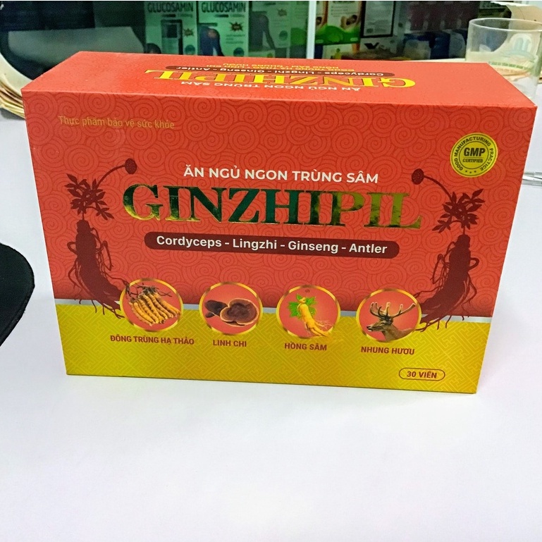 Ăn ngủ ngon trùng sâm- GINZHIPIL- tăng cường sức khỏe, giảm mệt mỏi. Hộp 30 viên