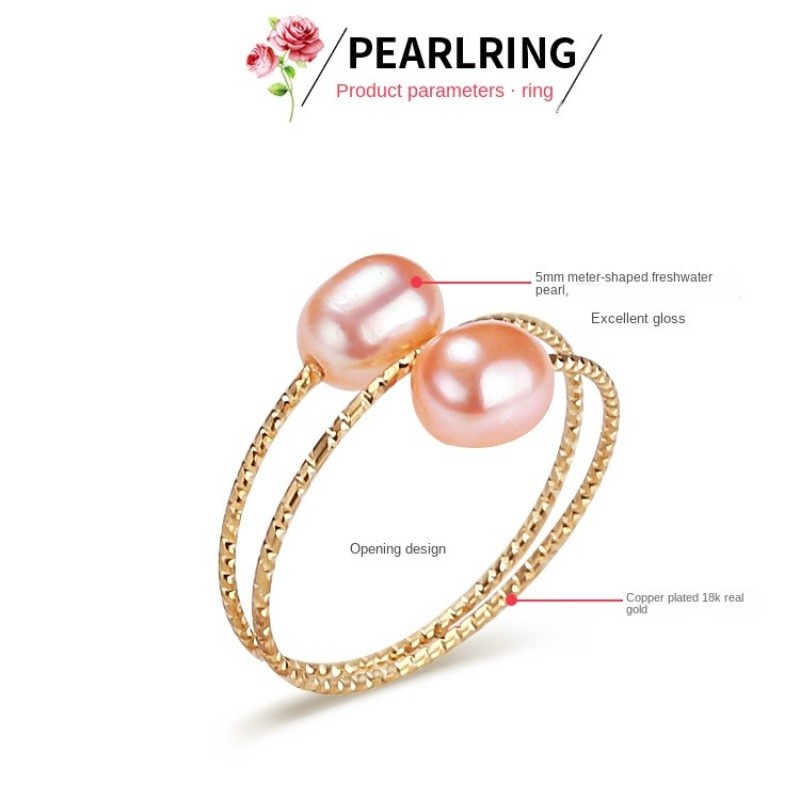Nhẫn Ngọc Trai Tự Nhiên Thiết Kế Sang Trọng Cho Nữ