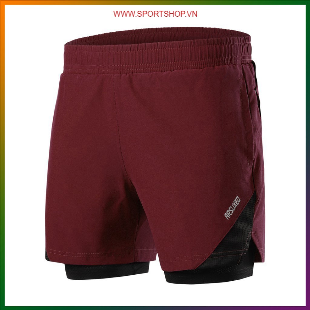 Quần chạy bộ nam ARSUXEO MS04, quần short thể thao 2 lớp (boxer) với thiết kế 4 túi siêu tiện lợi, màu sắc cực nổi bật | BigBuy360 - bigbuy360.vn
