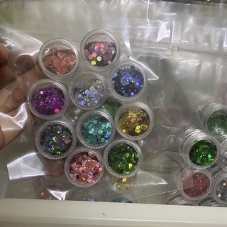 Set 10 hũ sequin, kim tuyến lấp lánh dùng để trang trí nail, resin, resin uv ... làm đồ handmade