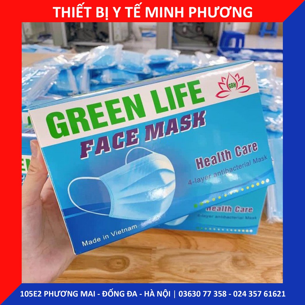[CHÍNH HÃNG] Khẩu trang y tế 4 lớp kháng khuẩn GREENLIFE