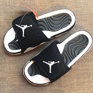 dép quai ngang jordan-hydro phối màu đen trắng