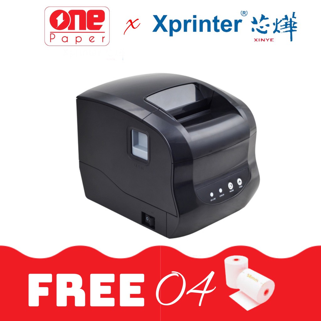 [Giảm giá sốc] Máy in tem nhãn mã vạch XPrinter XP-365B, Xprinter 365B máy in tem 2in1, in tem in bill