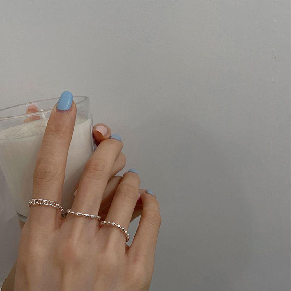 MXGOODS Nhẫn Mạ Bạc Đính Hạt Hình Hoa Có Thể Điều Chỉnh Kích Thước