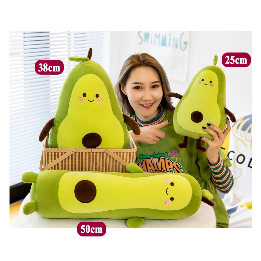 Qủa bơ nhồi bông size 50cm/ 38cm/ 25cm ảnh thật dùng làm quà tặng người thân, gối ôm, hoặc vật trang trí