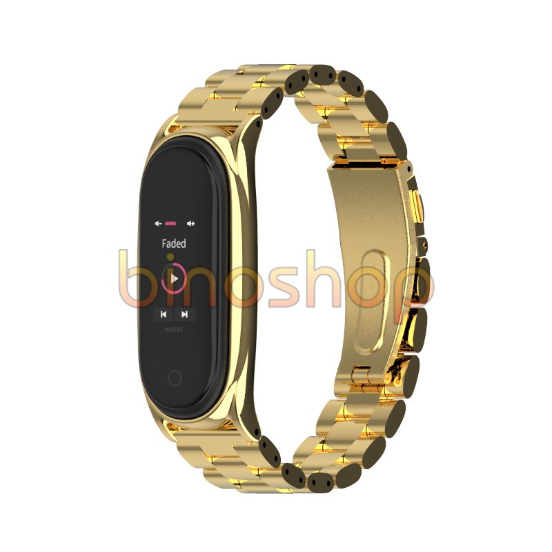 [Xiaomi Miband 4] Dây đeo kim loại mắt to Xiaomi Miband 4 - Bản Plus