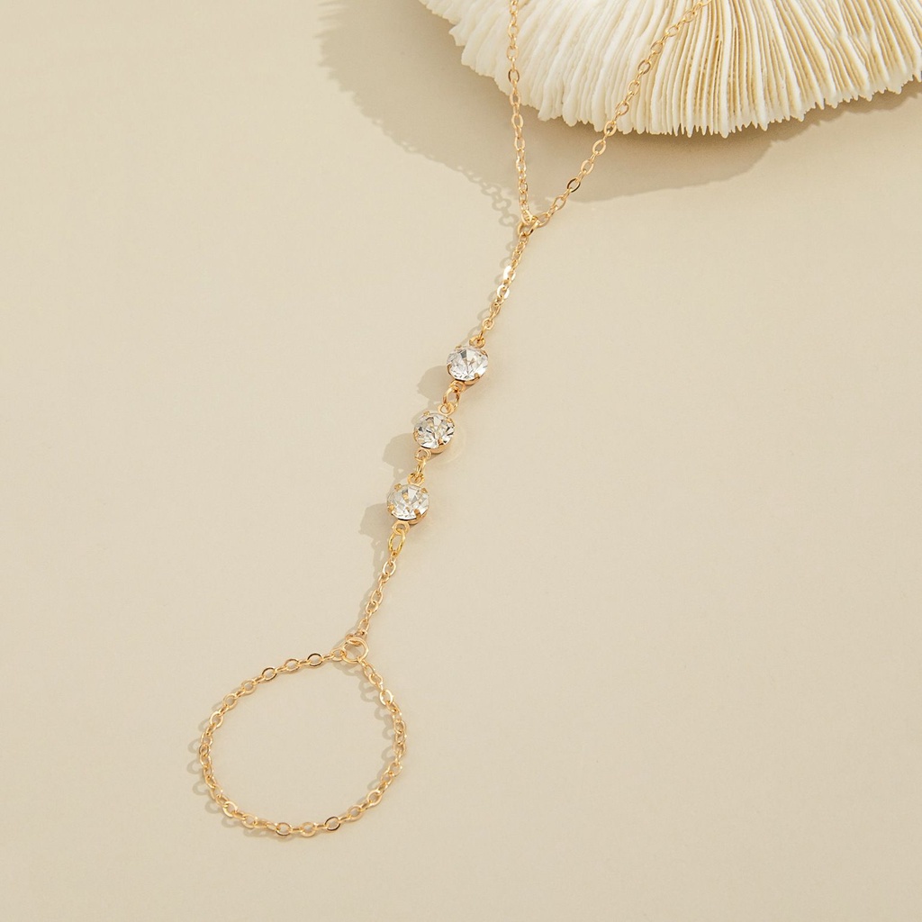 Vòng tay kèm nhẫn thiết kế đơn giản phong cách Hàn Quốc thời trang cho nữ