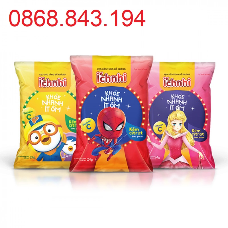 Kẹo Dẻo Ích Nhi Tăng Đề Kháng, Canxi D, Lợi Khuẩn Cho Bé