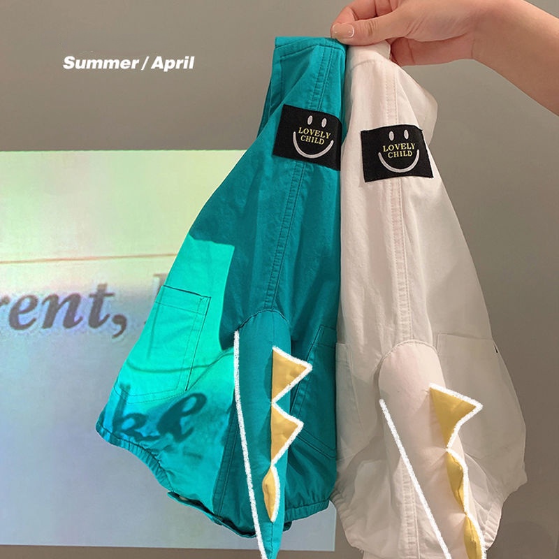 Bộ Áo Liền Quần Tam Giác Hình Khủng Long Dễ Thương Cho Bé