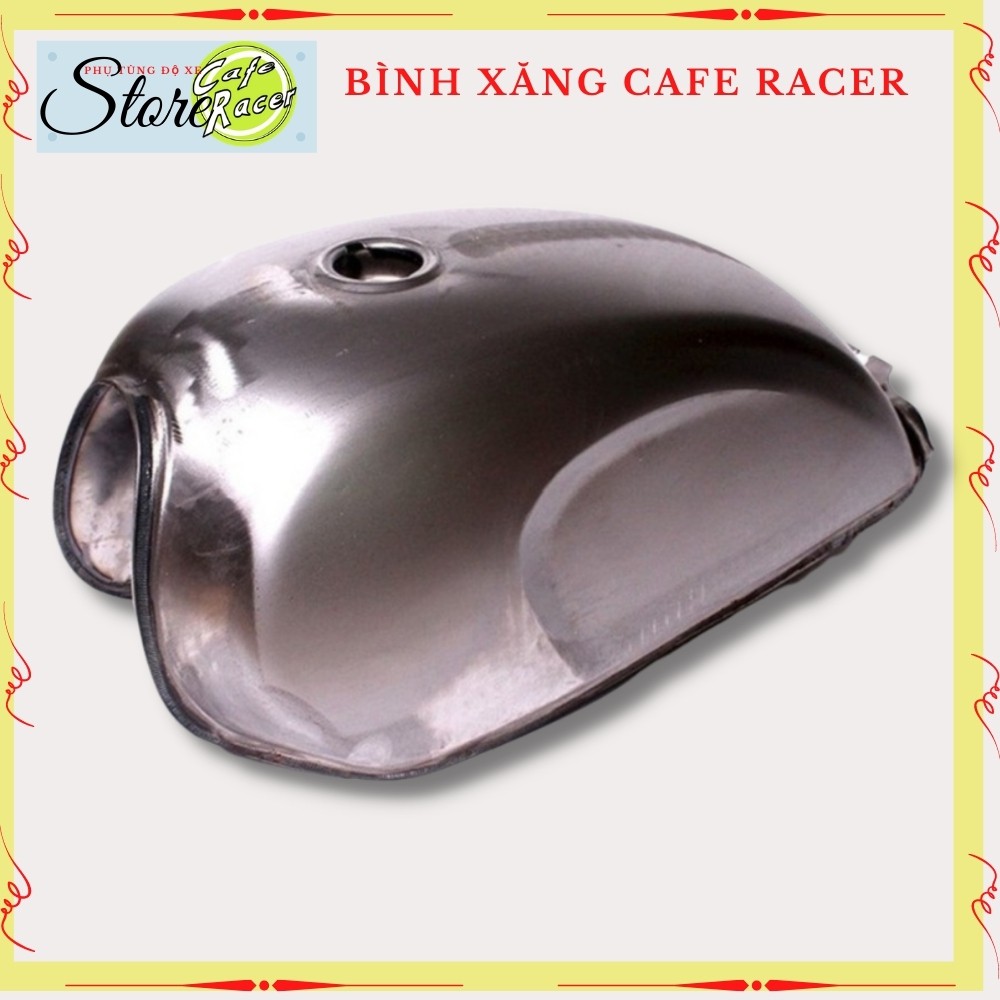Bình xăng cafe racer phôi mộc chưa sơn  thùng xăng móp bé, hợp kim thép dày dăn phù hợp độ xe