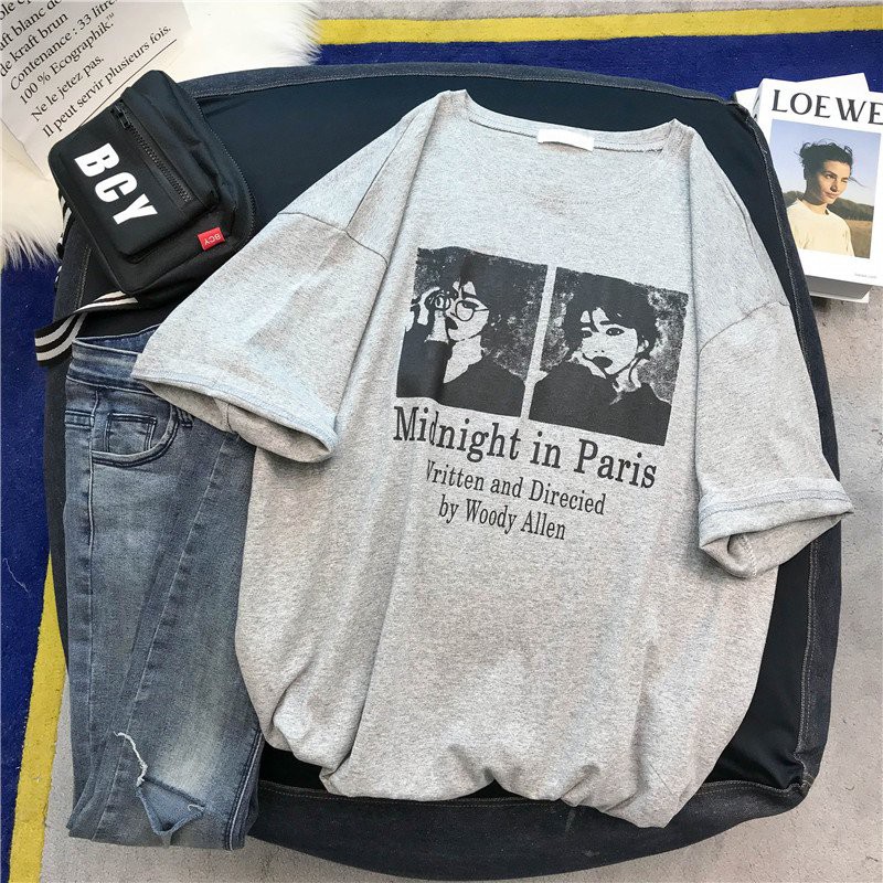 Áo Thun Tay Lỡ In MidNight in Paris Unisex Freesize Dưới 75kg ATIN36 | BigBuy360 - bigbuy360.vn