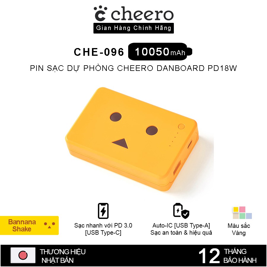 Pin Sạc Dự Phòng Cheero Power Plus Danboard Version PD18W CHE-096 10050mAh - Hàng Chính Hãng