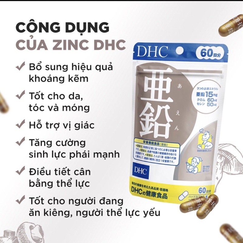 Viên uống Bổ sung Kẽm DHC ZinC NHẬT BẢN
