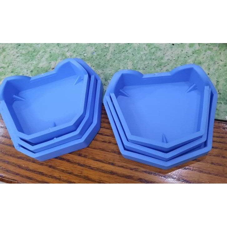 Đế Khay cao su đổ mẫu thạch cao toàn hàm trên dưới xanh dương 3 size