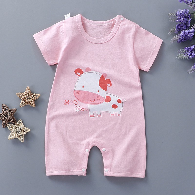 Bộ đồ quần áo trẻ em mùa hè áo liền quần Bé trai và gái vải cotton co giãn 4 chiều thấm hút mồ hôi bé 1-5 tuổi BĐON04-01