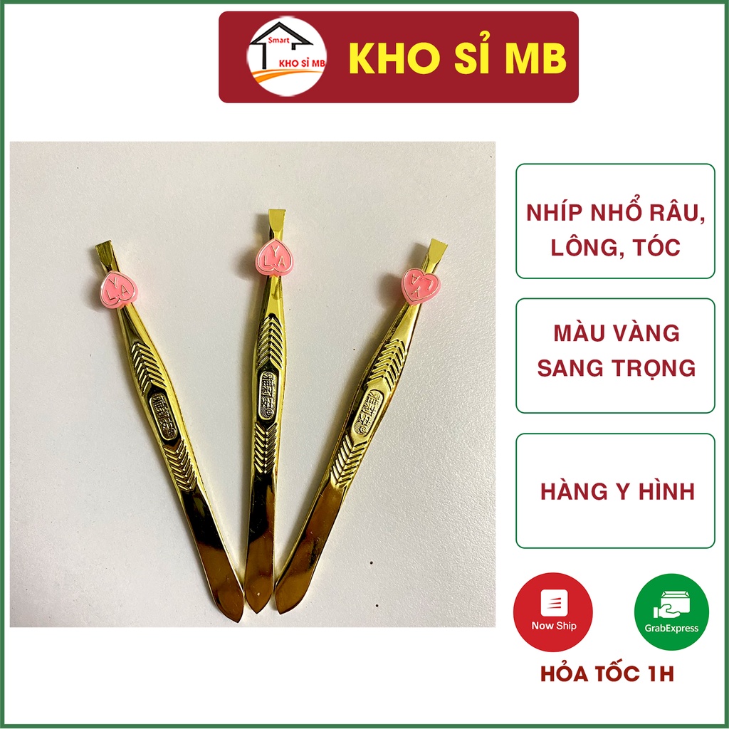 nhíp nhổ lông nách, lông mũi, nhổ râu, lông mày, ria mép, tóc bằng thép không rỉ, mạ vàng sang trọng kho sỉ mb