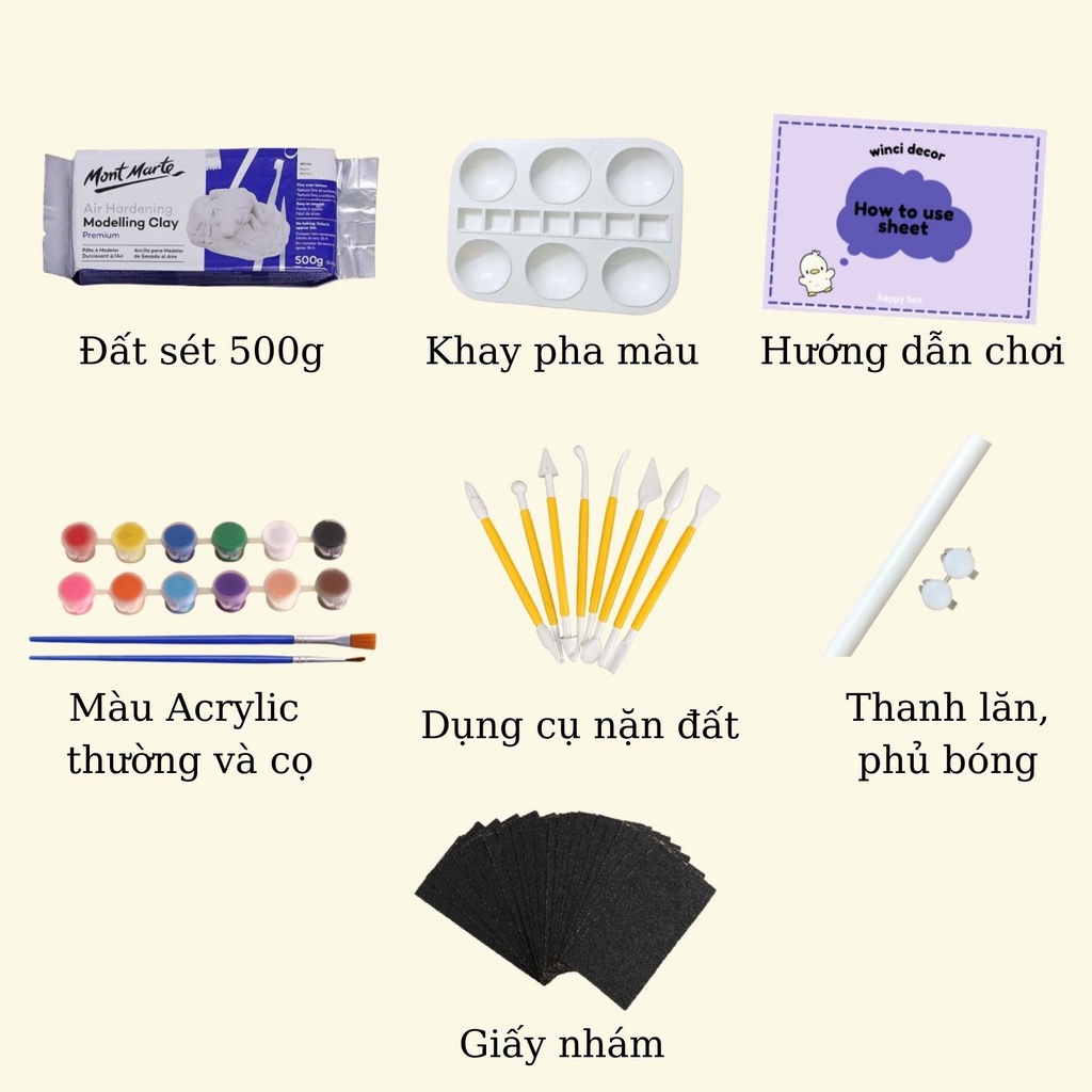 Full Box Đất Sét Tự Khô Mont Marte 500G - Air Dry Clay box