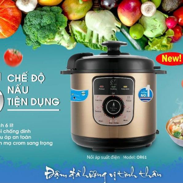 Nồi áp suất điện đa năng Orkin OR61 dung tích 6 lít xuất xứ Thái Lan, bảo hành 12 tháng