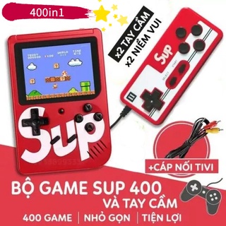 Máy chơi game cầm tay cổ điển Sup Bảng điều khiển trò chơi 4 nút cầm tay 400 trong 1 Bao gồm bộ điều khiển trò chơi 2 ng