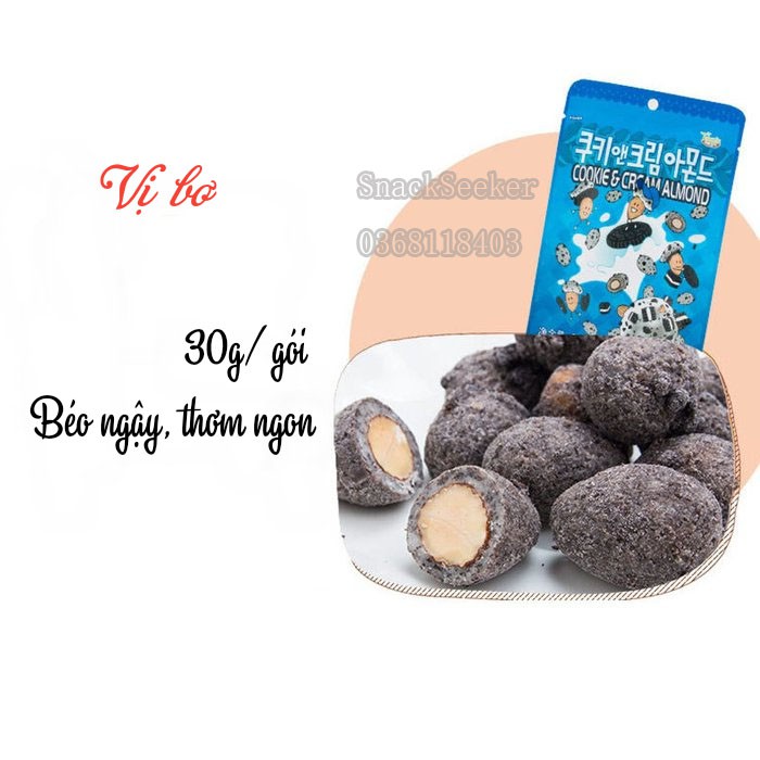 Hạt hạnh nhân tẩm bơ mật ong Hàn Quốc Tom's farm- Gói 35g- SNACK SEEKER