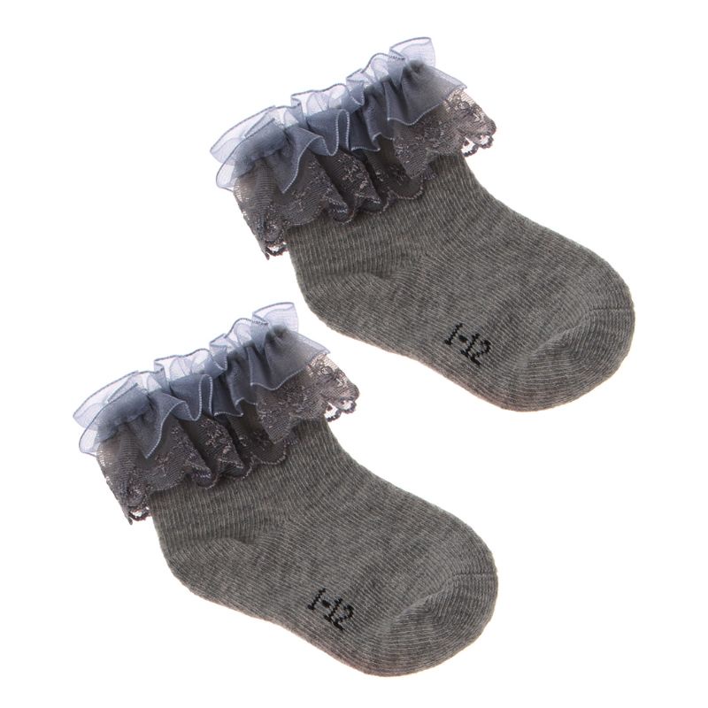 Vớ cotton phối ren kiểu công chúa xinh xắn cho bé gái sơ sinh