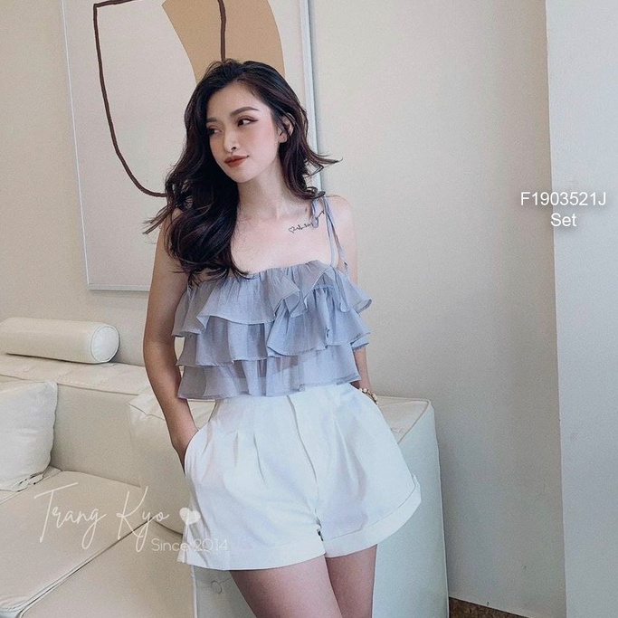 Set áo đũi tầng 2 dây quần short!