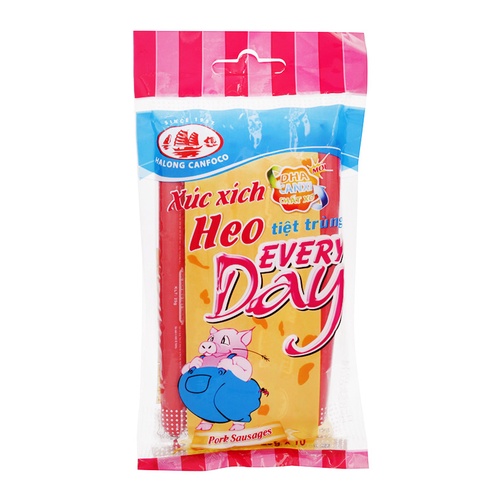 Xúc xích Everyday 2 vị heo/bò - Xúc xích tiệt trùng Hạ Long (Túi 5 cây 175g/10 cây 250g)