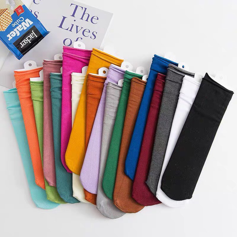 [Vớ Nữ Nhún Cổ Cao]Tất Nữ Nhún Cổ Cao Chất Mỏng Thoáng Mát Nhiều Màu [ MÃ A802 ]