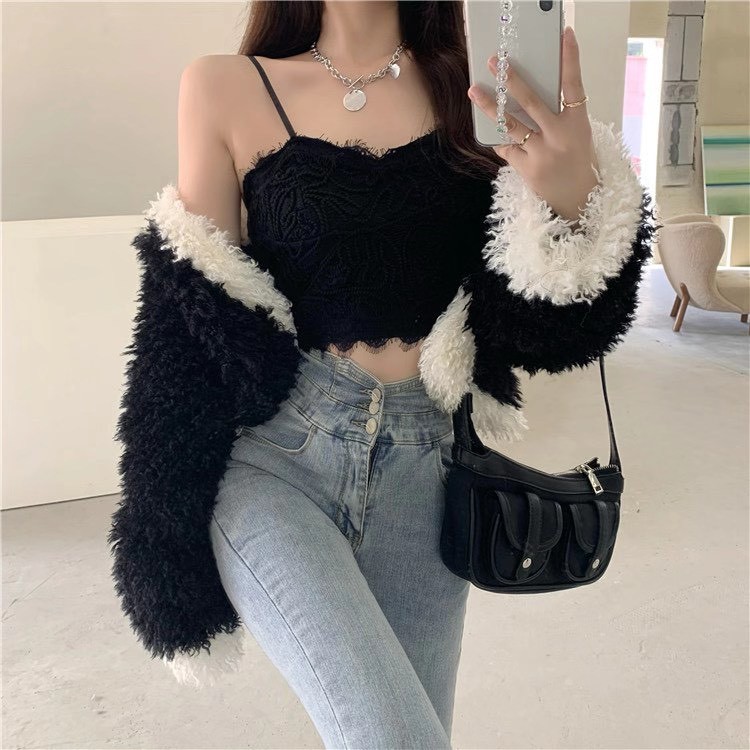 Áo Bra Nữ - Bra Ren 2 Dây Sẵn Mút Dáng Dài Siêu Xinh - Áo Ngực Nữ Siêu Quyến Rủ B379