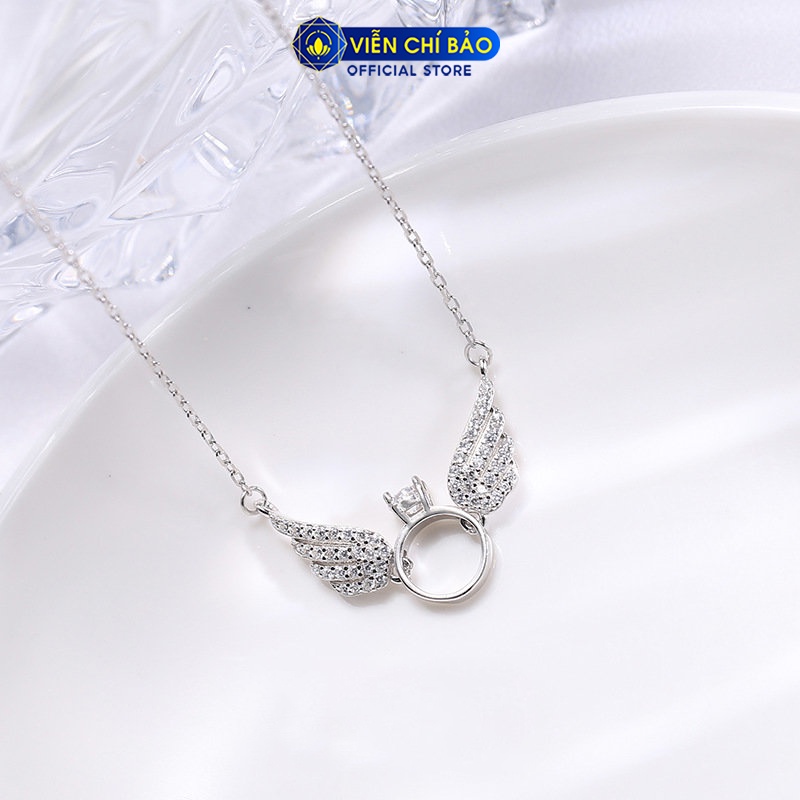Dây chuyền bạc nữ Cánh thiên thần đính đá chất liệu bạc 925 thời trang phụ kiện trang sức nữ Viễn Chí Bảo D400204