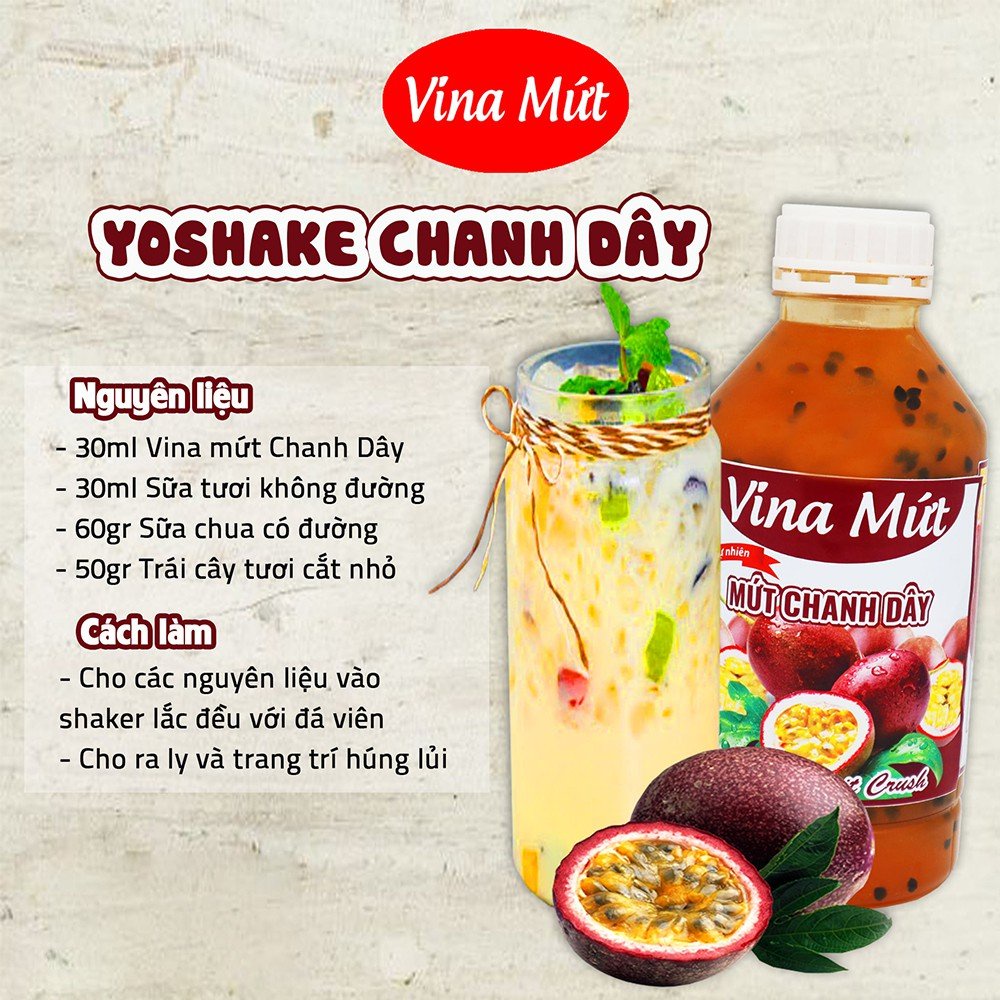 Sinh Tố Vina Mứt - Mứt Sinh Tố Trái Cây Vina Chai 1 Lít