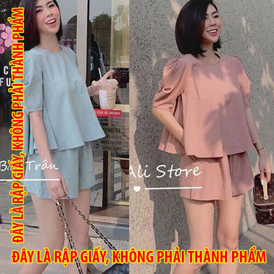 Rập giấy DC040 - Bộ tay phồng Áo dáng swing