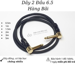 Dây 2 Đầu 6ly, Dây 6.5 Màu Đen Cong (Hàng Bãi)