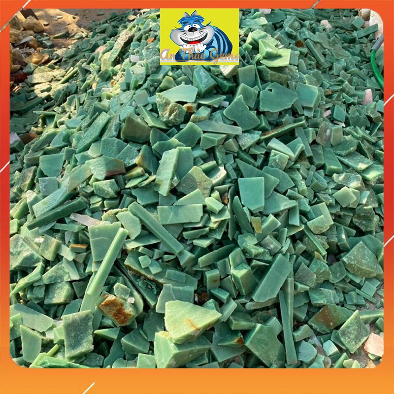 1Kg Đá Vụn Thô Màu Xanh Lục - Aventurine, Vụn Đá Phong Thuỷ Dùng Trang Trí, Dải Nền Nhà