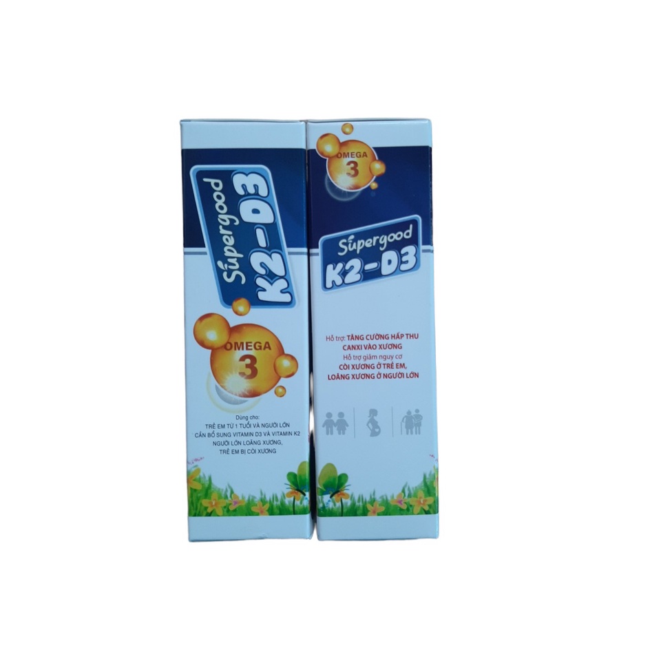 Supergood K2 d3 omega 3 giúp xương chắc khỏe, bổ não cho bé Lọ 20ml