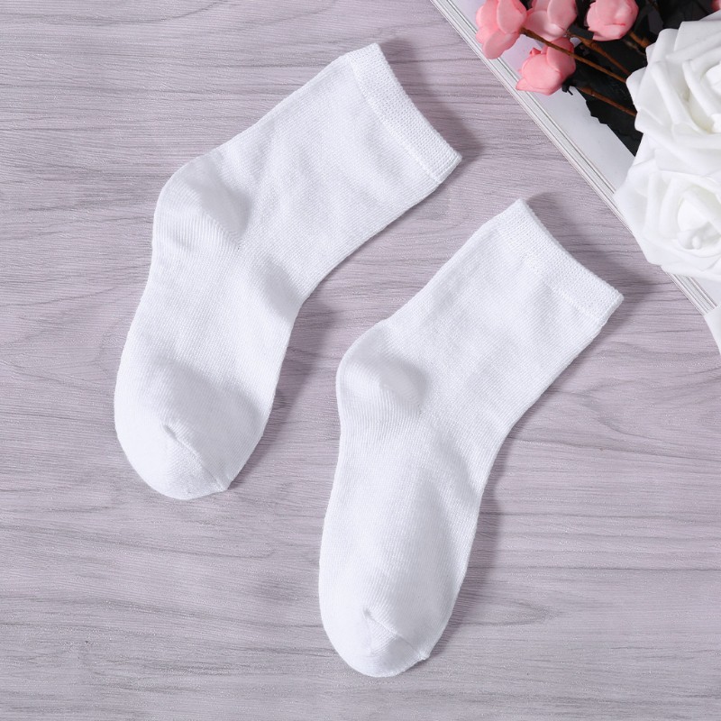 5 đôi vớ cotton trắng thoáng khí cho bé