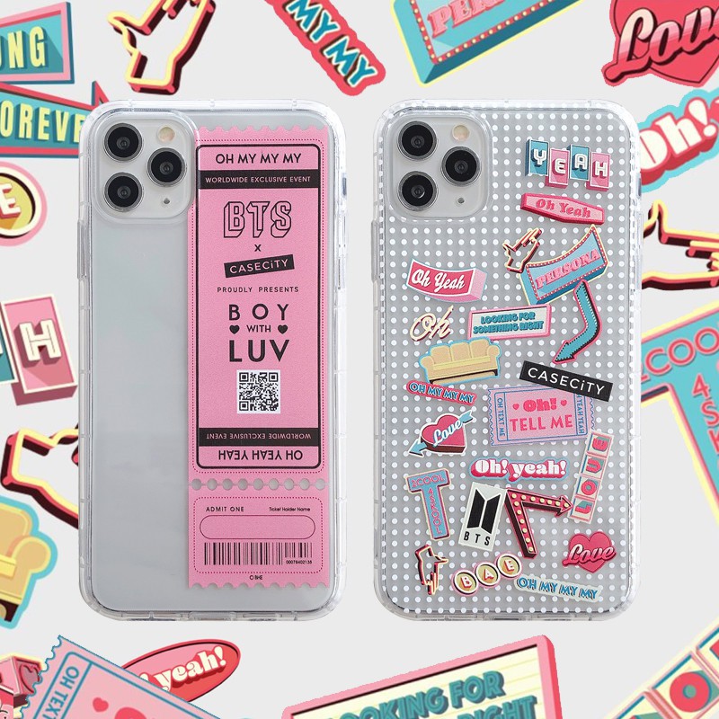 Casing iPhone 12 11 Pro Max XR XS MAX X 7plus 8plus 6 6sPlus 7 8 SE iPhone 12 Mini Ins Fashion Casetify BTS BT21 Transparent Soft Xover