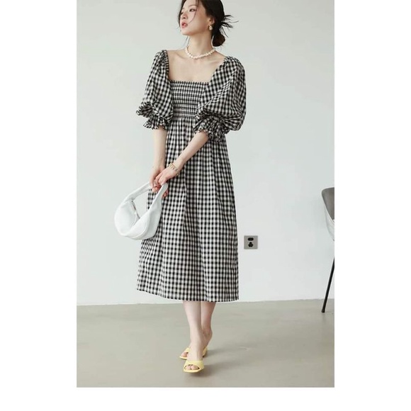 💢💢Váy trễ vai kẻ chun ngực chanh xả🌸🌸