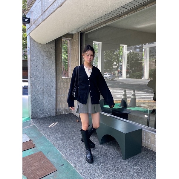 Set chân váy và cardigan chất len cao cấp phong cách thu đông Chaiko Studio