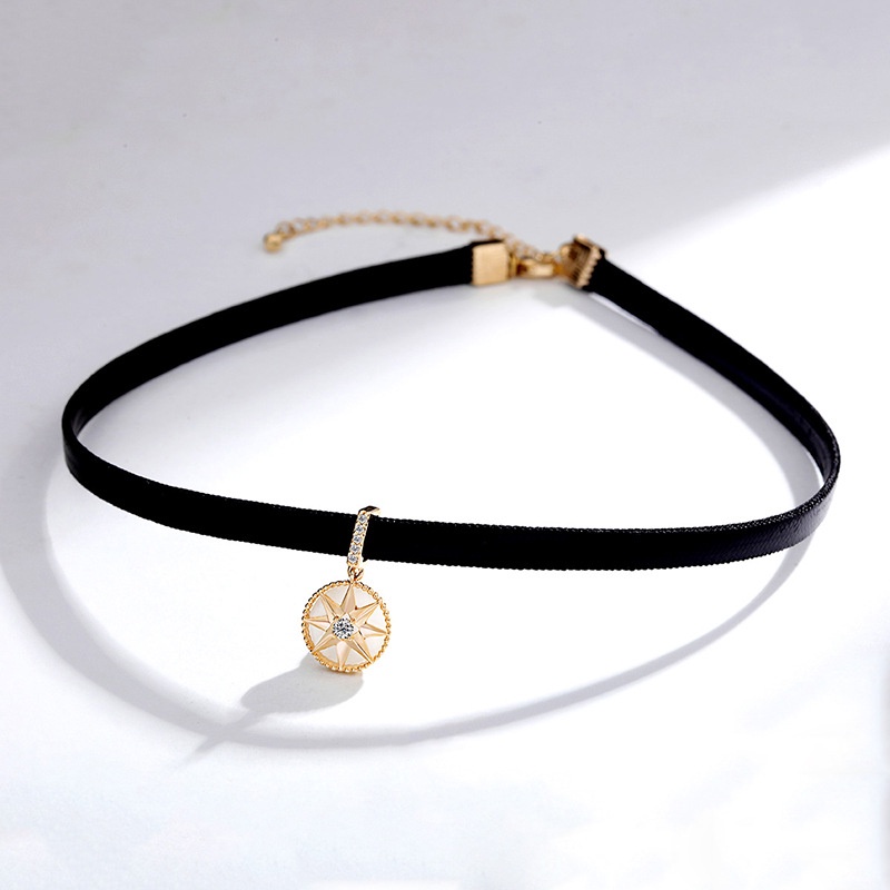Vòng Cổ Choker Da Đính Đá Thời Trang Cá Tính Dành Cho Nữ