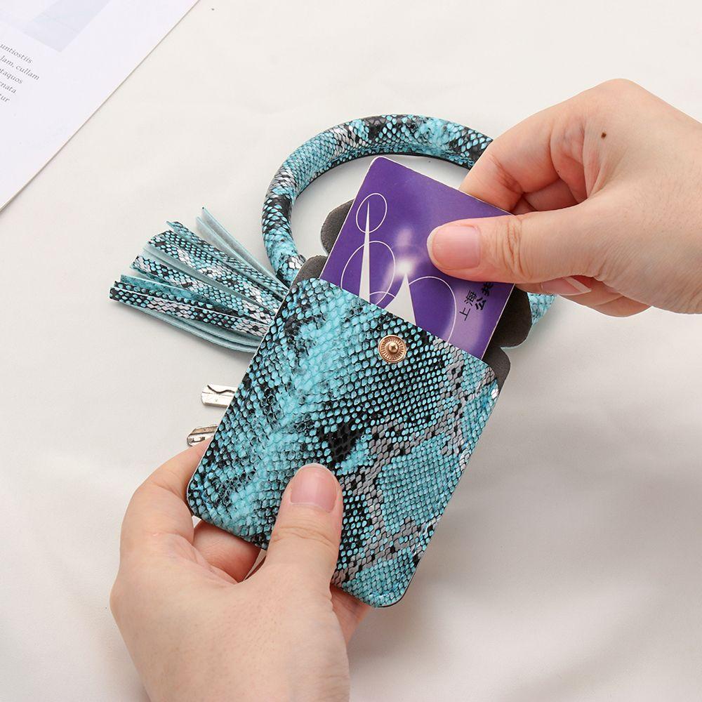 BORAG Ví Đựng Thẻ ID / Móc Khóa Phối Tua Rua Thời Trang Cho Nữ Giá Đỡ