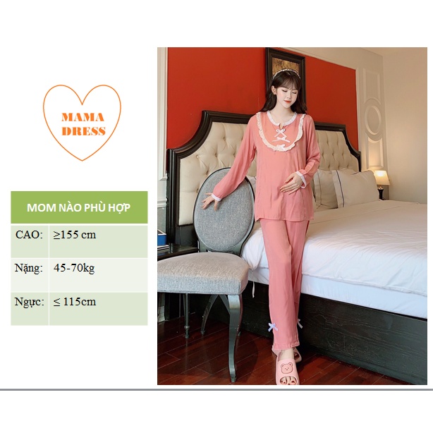 Bộ đồ bầu đẹp giá rẻ - bộ sau sinh chất ĐŨI LỤA có khóa cho bé ti tiện lợi MỀM MẠI - THOẢI MÁI B10