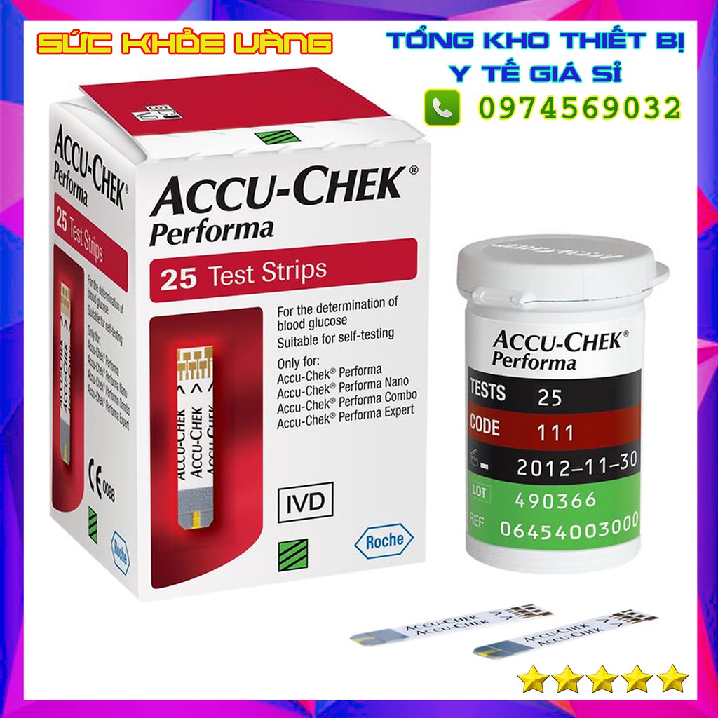 HỘP QUE THỬ ĐƯỜNG HUYẾT - ACCU-CHEK PERFORMA - HỘP 25 QUE