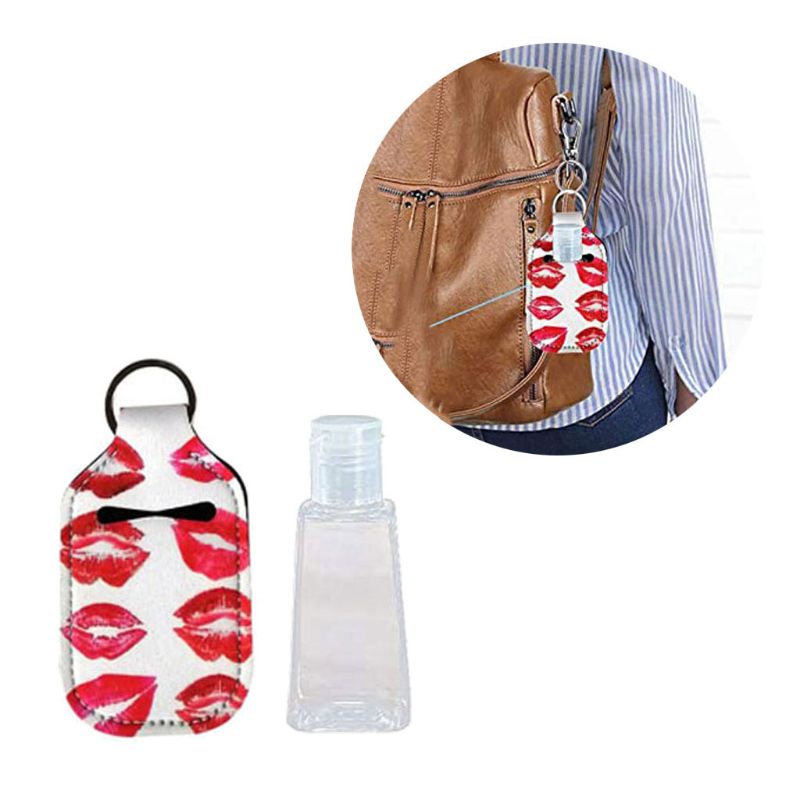 Chai Rỗng Đựng Nước Rửa Tay 30ml Kèm Giá Đỡ Móc Khóa Tiện Dụng Mang Theo Du Lịch