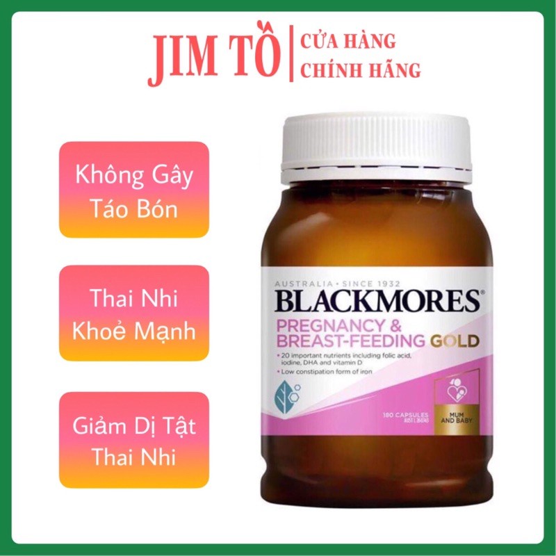 (100% Hàng Auth) Viên uống vitamin tổng hợp cho bà bầu và sau sinh blackmores pregnancy &amp; breast feeding gold