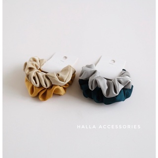 [Set 2 chiếc] Dây tóc Scrunchies Vải lụa nhiều màu HALLA